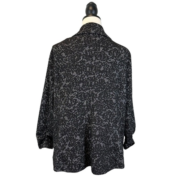 GNW Black Gray Jacket Open Front 3/4 Ruched Sleeve Size XL B34#56 - Picture 5 of 9